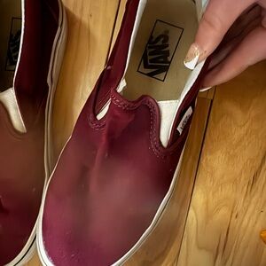 Vans Deep Red Slip-On Shoes